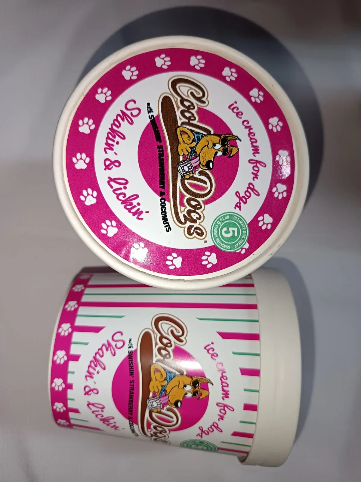 Swishin' Strawberry & Coconut dog ice cream